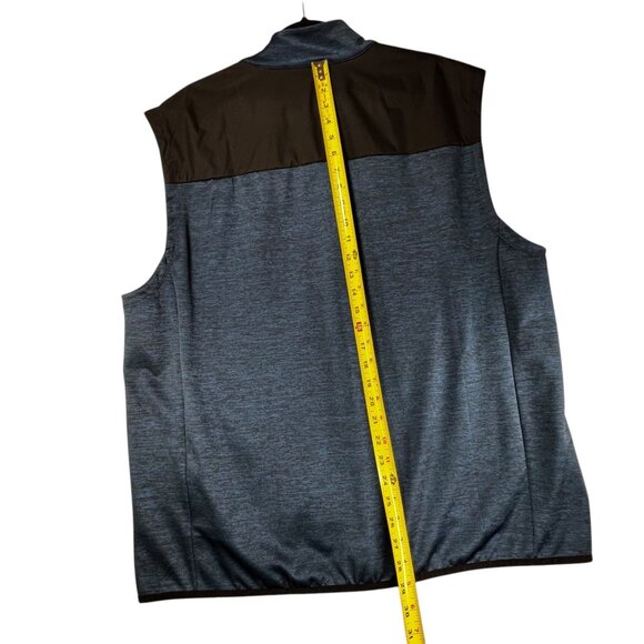 Greg Norman Tasso Elba Blue Heathered Sleeveless Full Zip Vest HydroTech Golf - Picture 14 of 16